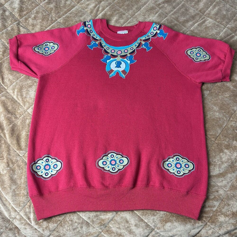 Vintage Native American Shirt Womens Large Tribal Necklace Graphic Lee